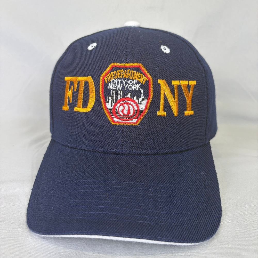FDNY Baseball Hat City of New York Fire Dept Unisex OSFM Navy Blue Embroidered